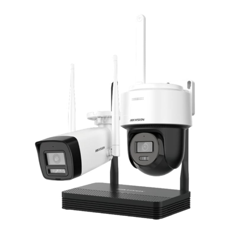 Kit de Cámara Bullet + NVS Hikvsion (2MP, Full HD, H.265, Visión Nocturna, WiFi PTDome, IP66)