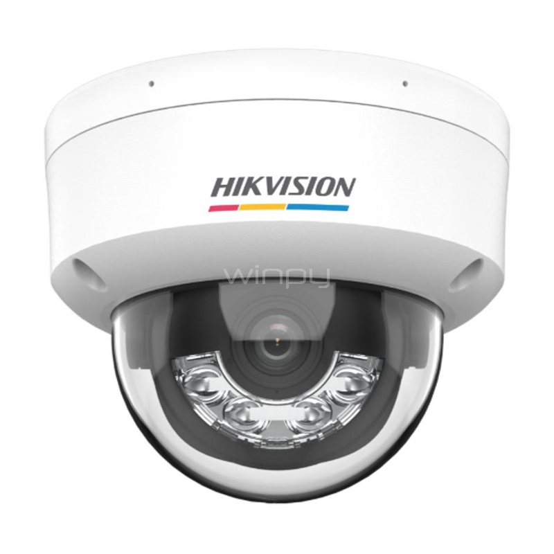 Cámara Domo Hikvision ColorVu de Red (4 MP CMOS, H.265+, Ethernet, IP67, IK08)