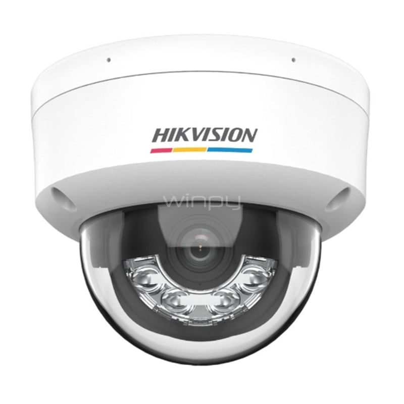 Cámara Domo Hikvision ColorVu de Red (2MP CMOS, H.265+, Ethernet, IP67, IK08)