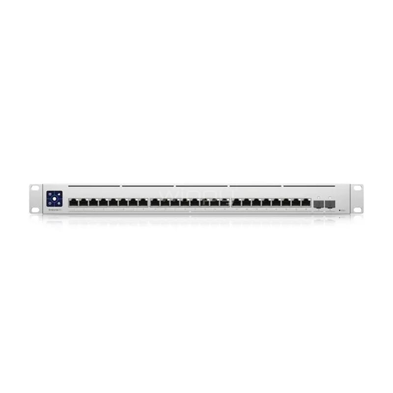 Switch Ubiquiti EnterpriseXG de 24 Puertos (Pantalla Táctil, L3, 10GbE, 580Gbps, SFP28)