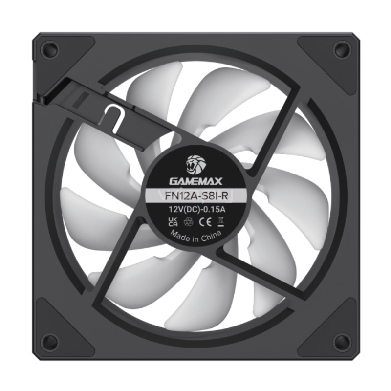 Ventilador GameMax FN12A Reverse (ARGB, 120mm, 1600rpm, Negro)