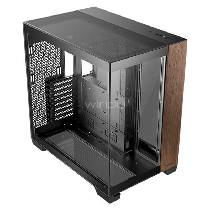 Gabinete Gamer Antec C8 Wood (E-ATX, Vidrio Templado, Doble Cámara, Black/Madera)