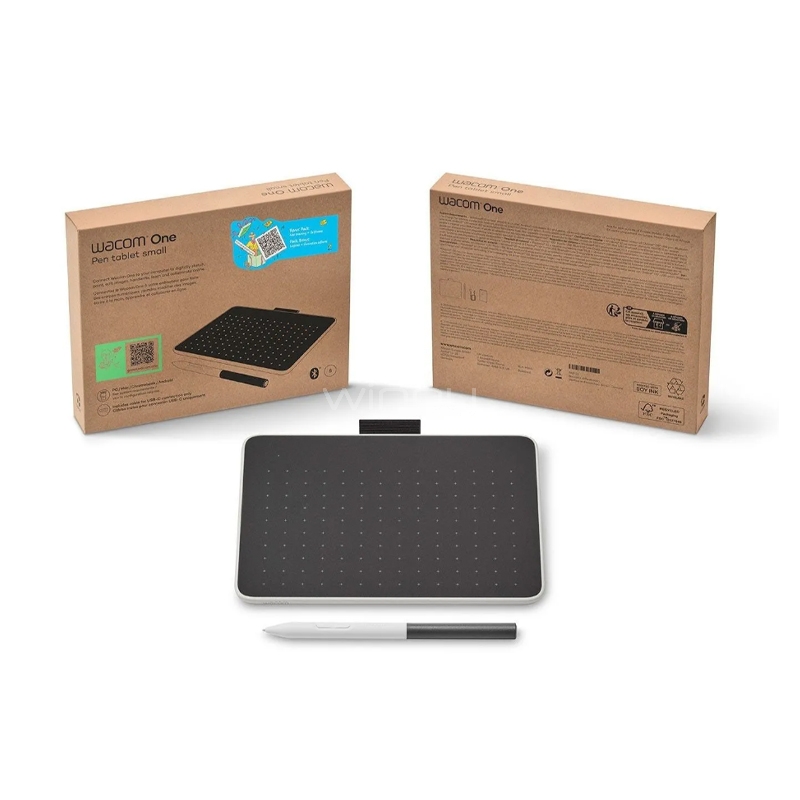 Tableta Digitalizadora Wacom One de 12“ (Small, Bluetooth/ USB-C, Blanco)