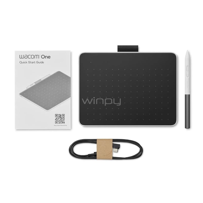 Tableta Digitalizadora Wacom One de 12“ (Small, Bluetooth/ USB-C, Blanco)