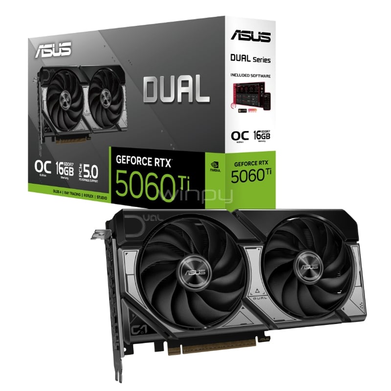 新品ASUS NVIDIA GeForce RTX 5060 Ti 16G Tarjeta de Video ASUS Dual GeForce RTX 5060 Ti OC de 16GB GDDR7