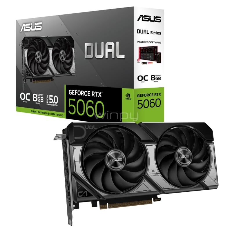 Tarjeta gráfica ASUS Dual GeForce RTX 5060 OC de 8GB GDDR7