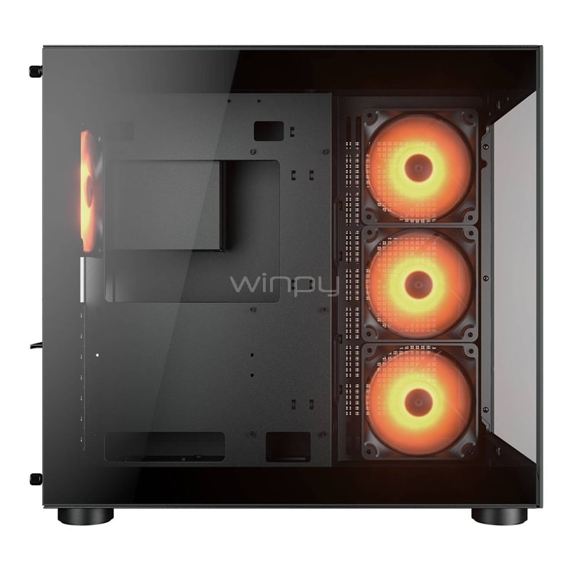 Gabinete Gamer Cougar FV150 RGB Black (ATX, Vidrio Templado Panorámico, 4 ventiladores)