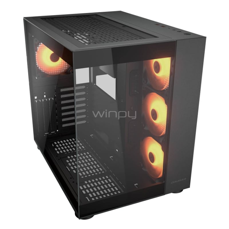 Gabinete Gamer Cougar FV150 RGB Black (ATX, Vidrio Templado Panorámico, 4 ventiladores)