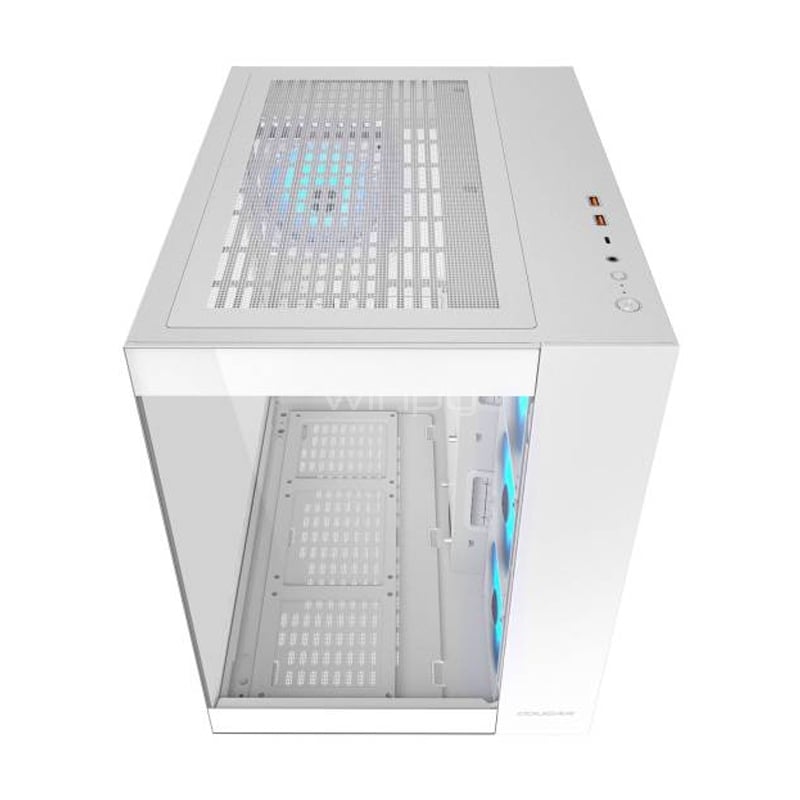 Gabinete Gamer Cougar FV150 RGB White (ATX, Vidrio Templado Panorámico, 4 ventiladores)