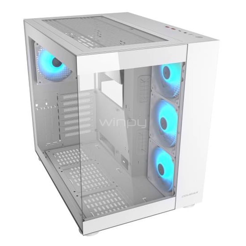 Gabinete Gamer Cougar FV150 RGB White (ATX, Vidrio Templado Panorámico, 4 ventiladores)