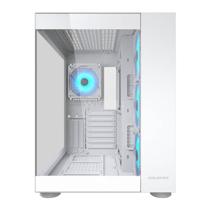 Gabinete Gamer Cougar FV150 RGB White (ATX, Vidrio Templado Panorámico, 4 ventiladores)