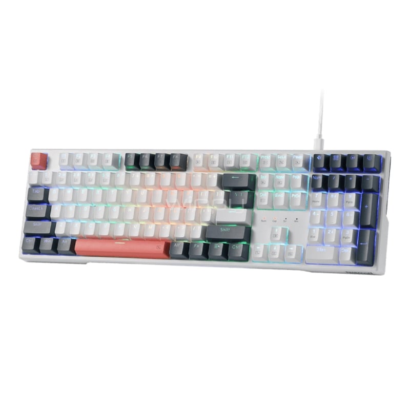 Teclado Mecánico Redragon Trundle K668 RGB (Switch Red, Español, Blanco/Negro)
