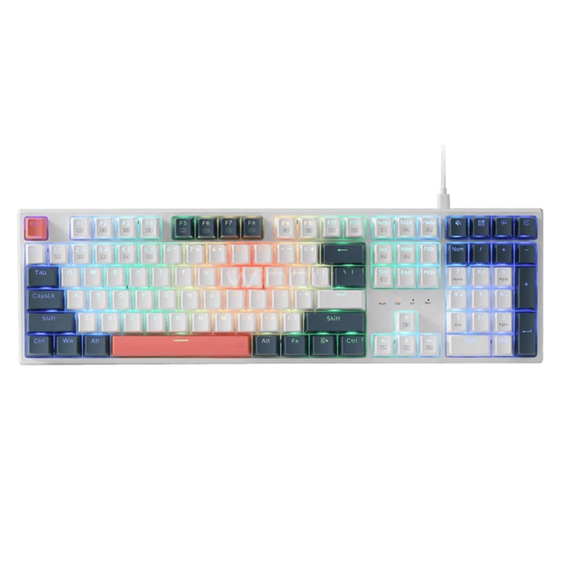 Teclado Mecánico Redragon Trundle K668 RGB (Switch Red, Español, Blanco/Negro)