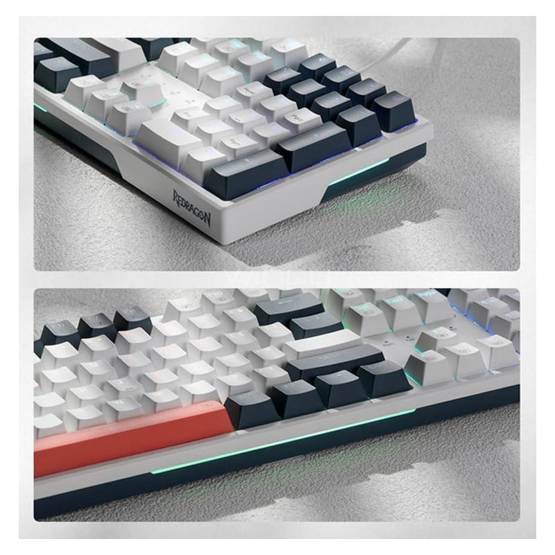 Teclado Mecánico Redragon Trundle K668 RGB (Switch Red, Español, Blanco/Negro)