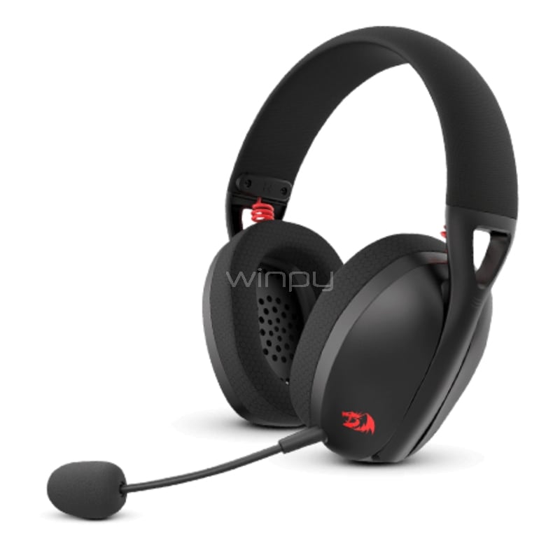 Audífonos Gamer Redragon Ire Pro Wireless (Bluetooth/Dongle USB, Micrófono Desmontable, Negro)
