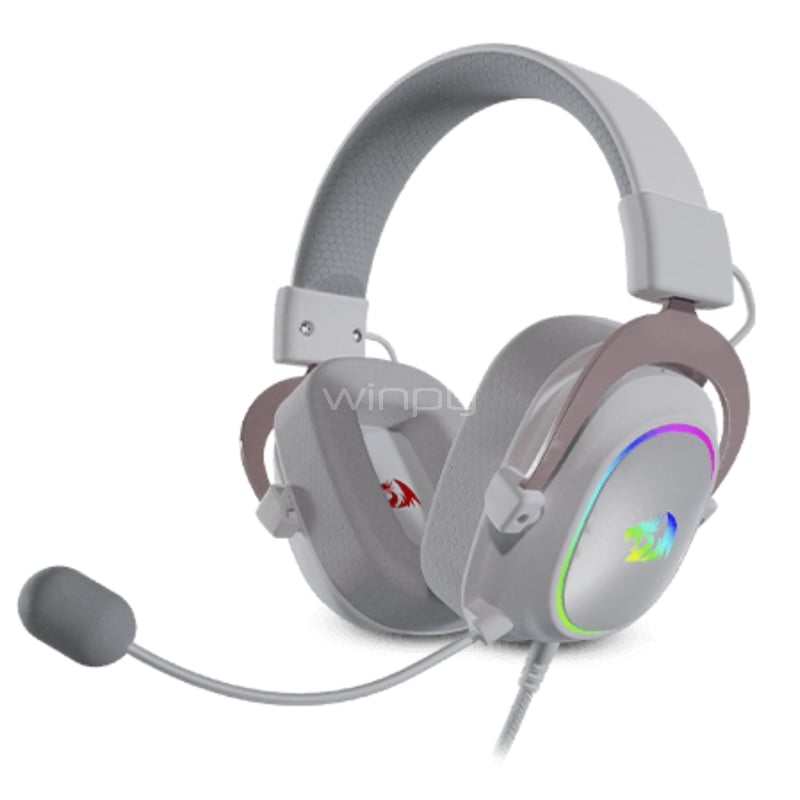 Audífonos Gamer Redragon Zeus X RGB (Sonido 7.1, USB, Micrófono Flexible, RGB, Blanco)