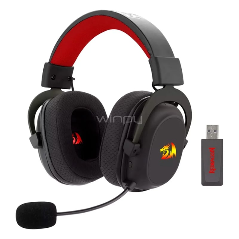 Audífonos Gamer Redragon Zeus PRO RGB (Sonido 7.1, Bluetooth/ Dongle USB, Micrófono Desmontable, Negro)