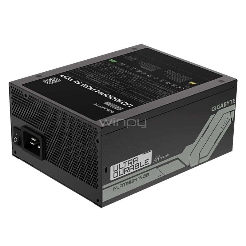 Fuente de Poder Gigabyte UD1600PM PG5 AI TOP (Full Modular, Certificada 80+ Platino, ATX)