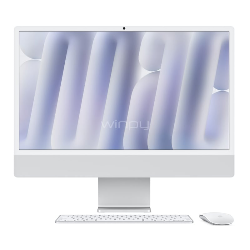 Apple iMac Retina 4.5K de 24“ (Chip M4, GPU 8 núcleos, 16GB RAM, 256GB SSD, Late 2024, Silver)
