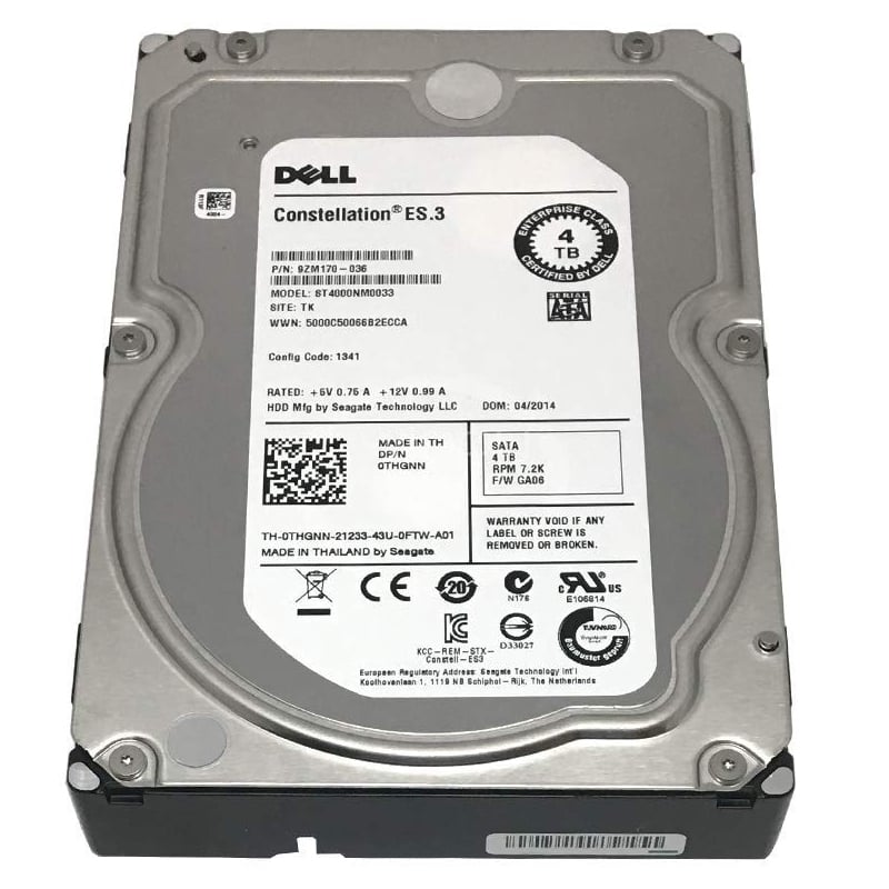 Disco Duro Dell Constellation ES.3 de 4TB (3.5“, SATA, 7200rpm, 128MB de Cache)