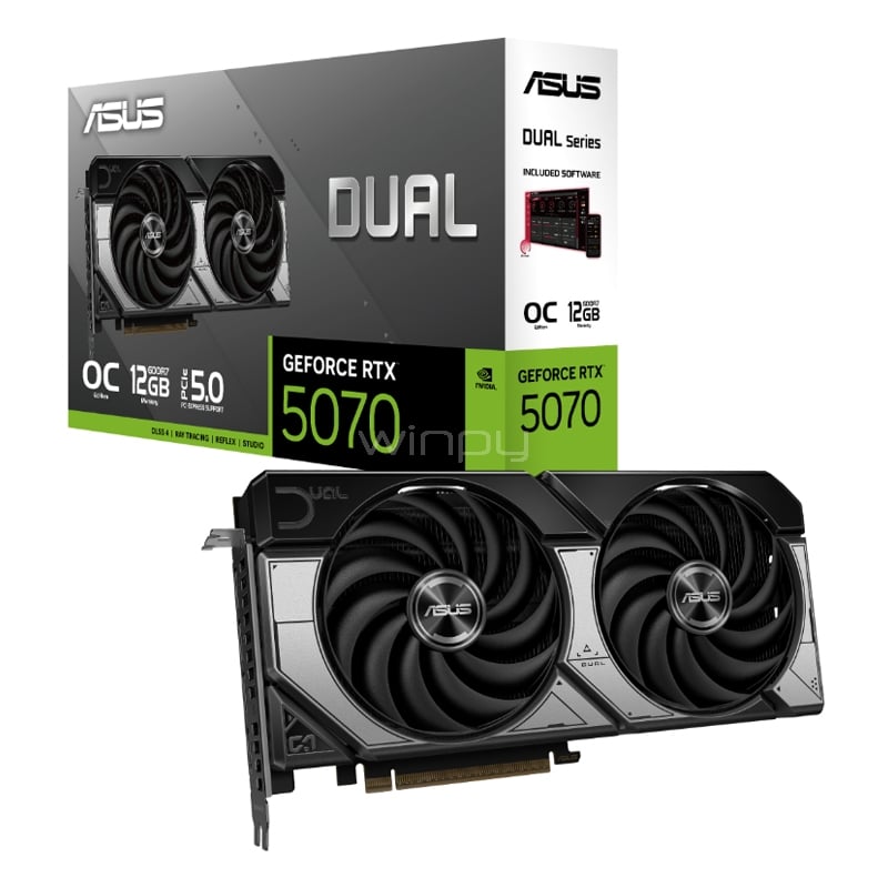 Tarjeta gráfica ASUS Dual GeForce RTX 5070 OC de 12GB GDDR7