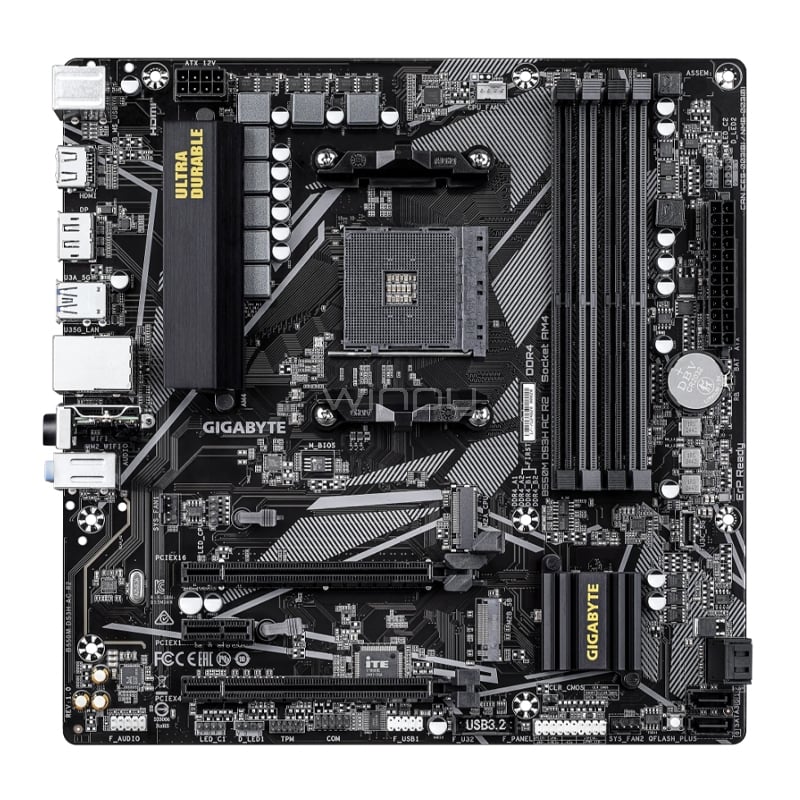 Placa Madre Gigabyte B550M DS3H AC R2 (AM4, DDR4 4400/5600MHz, M.2, Micro ATX)