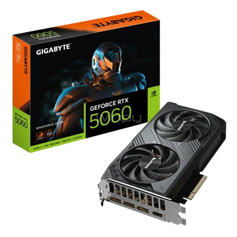 Tarjeta gráfica Gigabyte GeForce RTX 5060 WINDFORCE OC de 8GB GDDR7