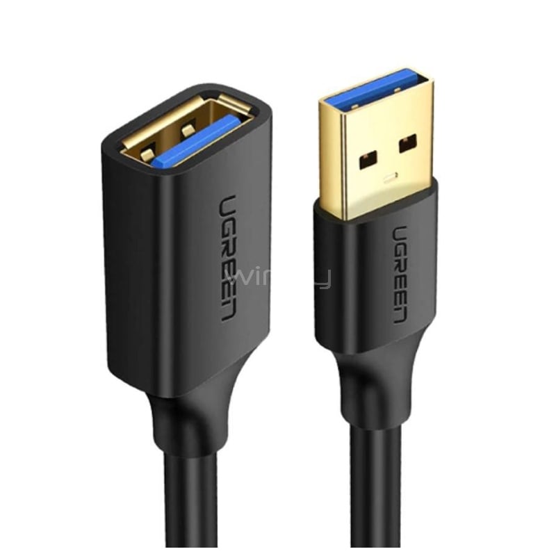 Cable Extensión USB UGREEN de 2 metros (Macho a Hembra, 3.0, 5Gbps, Negro)