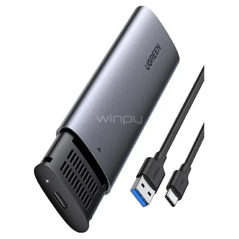 Cofre para SSD M.2 UGREEN CM400 (Aluminio, Gris)