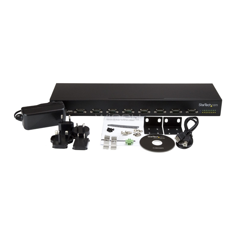 Adaptador HUB de 8 Puertos Serial (USB-B 2.0, DB-9, RS-232, 480Mbps)