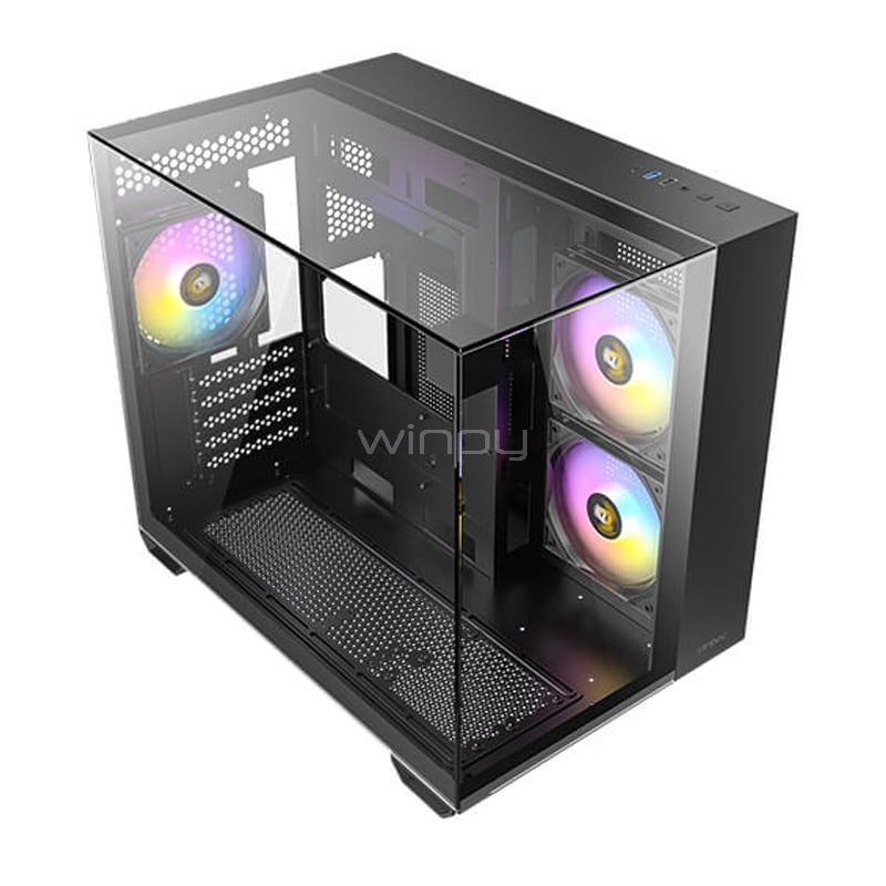 Gabinete Gamer Antec CX600M Trio ARGB (Micro ATX, Vidrio Templado Panorámico, 3 ventiladores)