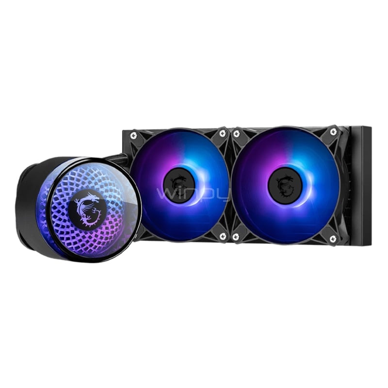 Refrigeración Líquida MSI MAG CORELIQUID A12 240 ARGB (LGA1851/AM5, 120mm x2, 2200rpm, Negro)