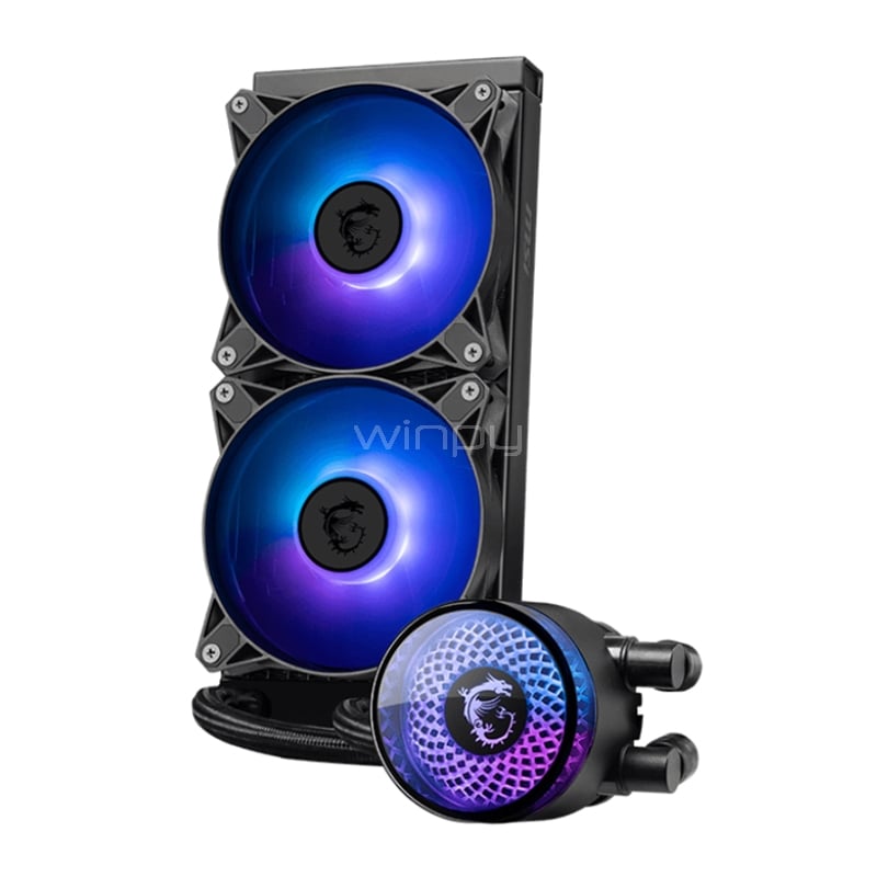 Refrigeración Líquida MSI MAG CORELIQUID A12 240 ARGB (LGA1851/AM5, 120mm x2, 2200rpm, Negro)