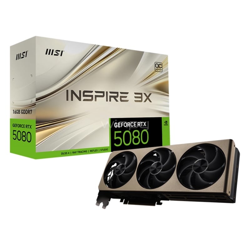 Tarjeta gráfica MSI GeForce RTX 5080 Inspire 3X OC de 16GB GDDR7
