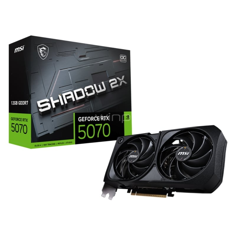 Tarjeta gráfica MSI GeForce RTX 5070 SHADOW 2X OC de 12GB GDDR7