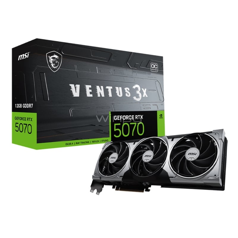 Tarjeta gráfica MSI GeForce RTX 5070 VENTUS 3X OC de 12GB GDDR7