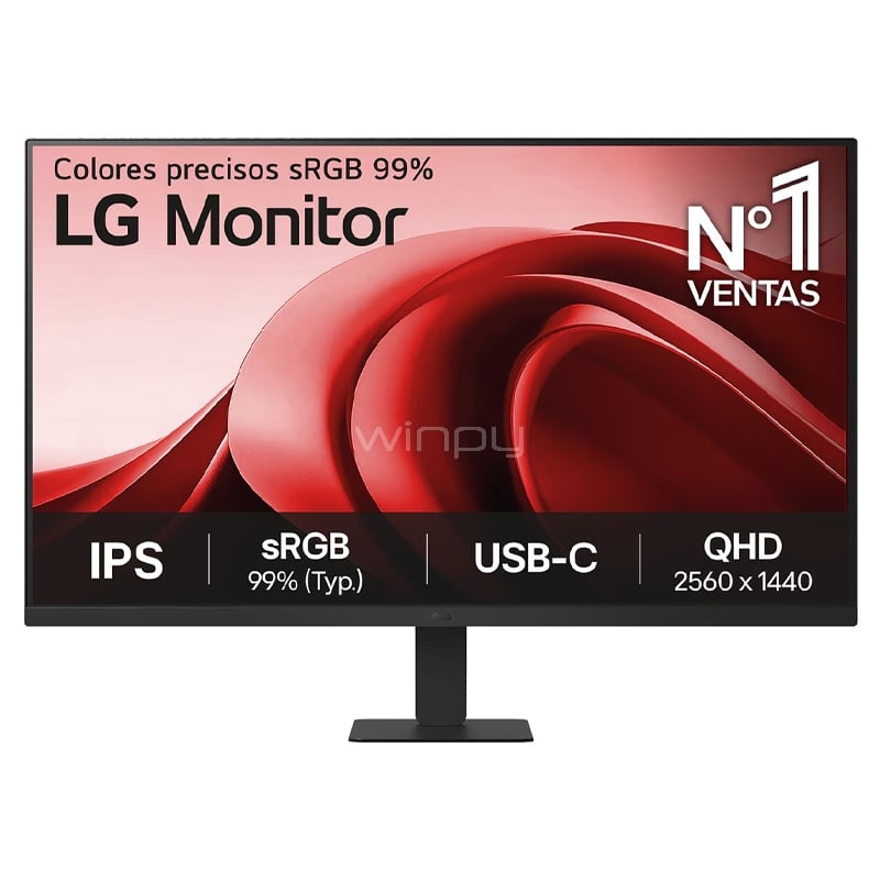 Monitor LG 32U631A-B de 31.5“ (IPS, QHD, 100Hz, HDMI+USB-C, VESA)