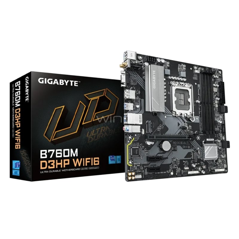 Placa Madre Gigabyte B760M D3HP WIFI6 (LGA1700, DDR5 4400/7600MHz, M.2, Micro ATX)