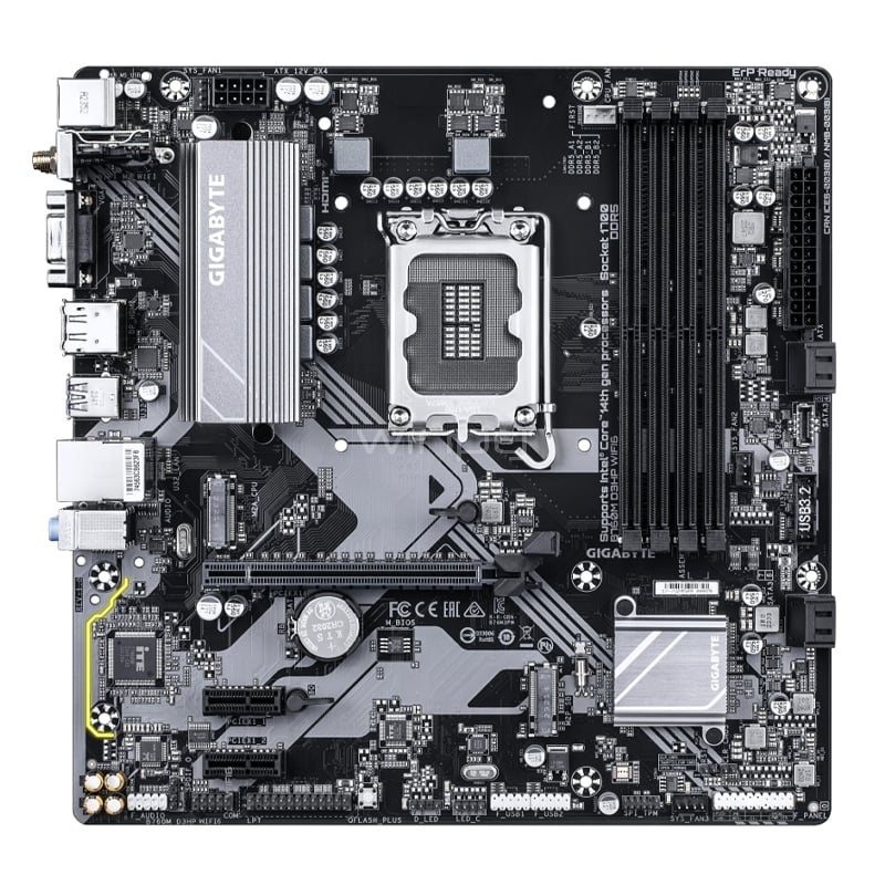 Placa Madre Gigabyte B760M D3HP WIFI6 (LGA1700, DDR5 4400/7600MHz, M.2, Micro ATX)