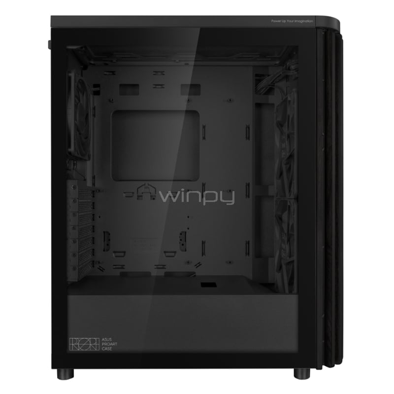 Gabinete ASUS ProArt PA401 Wood Edition (ATX, Vidrio Templado, 3 ventiladores, Negro)