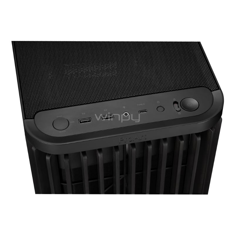 Gabinete ASUS ProArt PA401 Wood Edition (ATX, Vidrio Templado, 3 ventiladores, Negro)