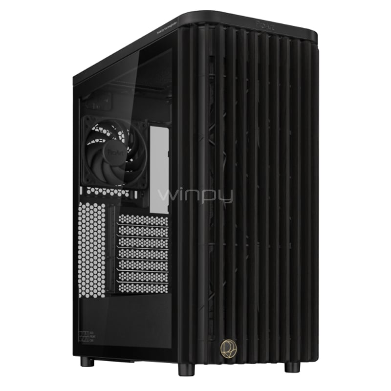 Gabinete ASUS ProArt PA401 Wood Edition (ATX, Vidrio Templado, 3 ventiladores, Negro)