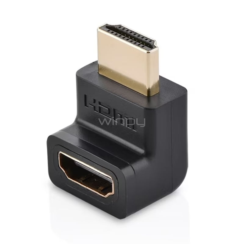 Adaptador HDMI Curvo UGREEN HD112 Up (V2.0, 4K/60Hz, Macho a Hembra, Negro)