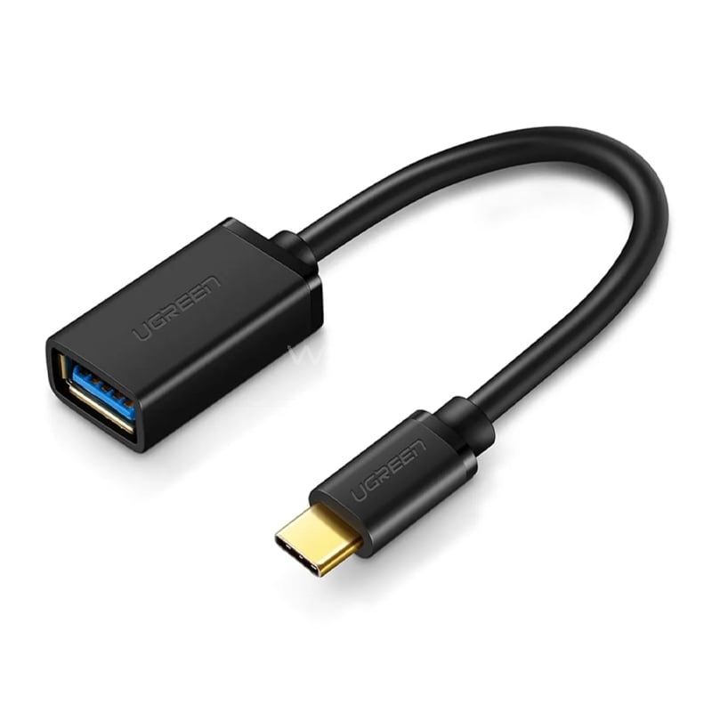 Adaptador UGREEN USB-C a USB-C (OTG 3.1, 15cm, hasta 5Gbps, Negro)