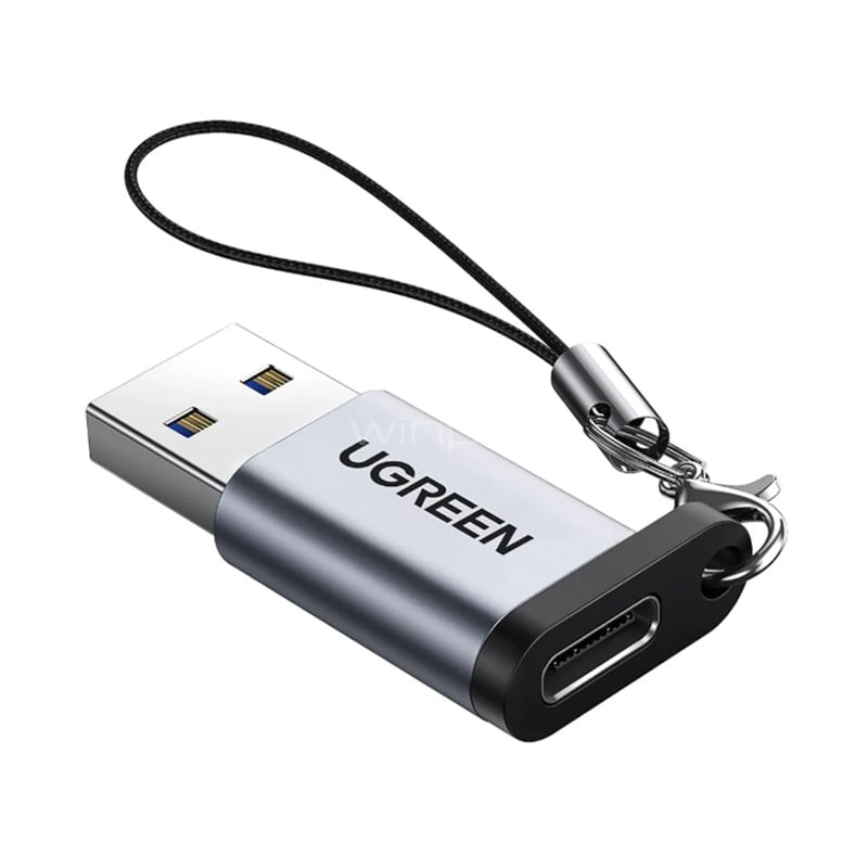 Adaptador UGREEN USB-A a USB-C Hembra (USB 3.1, 5Gbps, Gris)