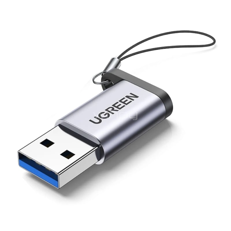 Adaptador UGREEN USB-A a USB-C Hembra (USB 3.1, 5Gbps, Gris)