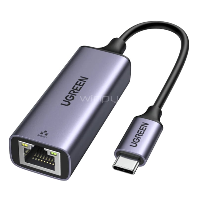 Adaptador de Red UGREEN USB-C a Ethernet (Thunderbolt, 1Gbps, USB 3.1, Gris)