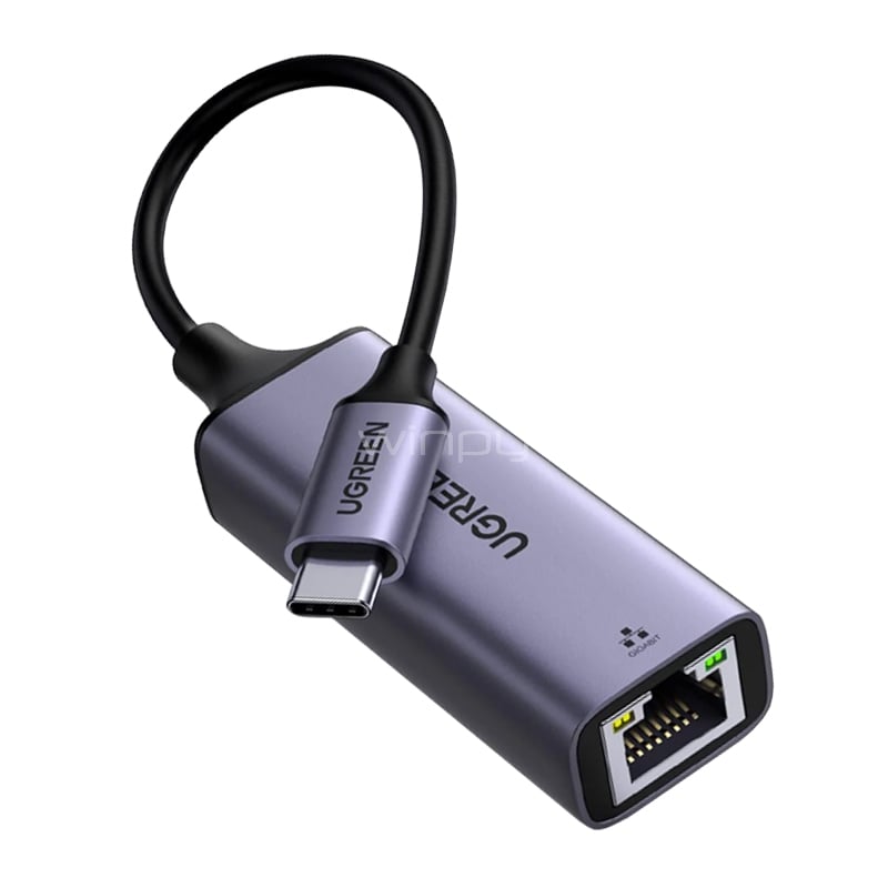 Adaptador de Red UGREEN USB-C a Ethernet (Thunderbolt, 1Gbps, USB 3.1, Gris)