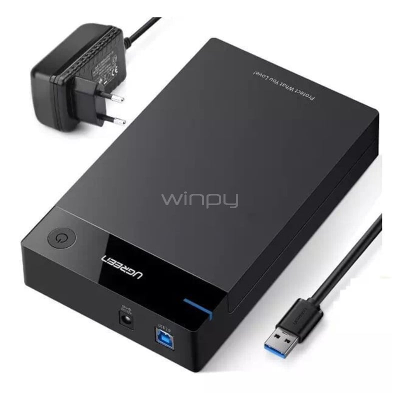 Cofre UGREEN SSD/HDD (SATA 3.5“, hasta 16TB, Negro)