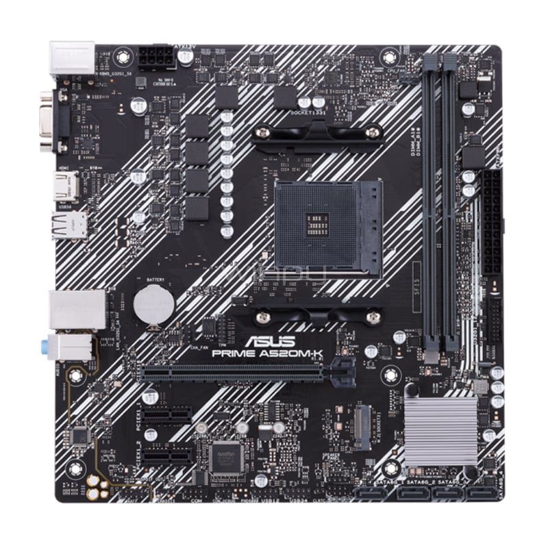 Placa Madre ASUS PRIME A520M-K/CSM (AM4, DDR4 2133/4866MHz, M.2, MicroATX)
